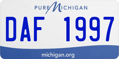 MI license plate DAF1997