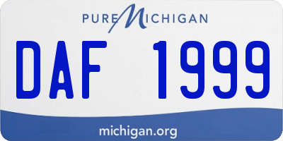 MI license plate DAF1999