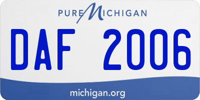 MI license plate DAF2006