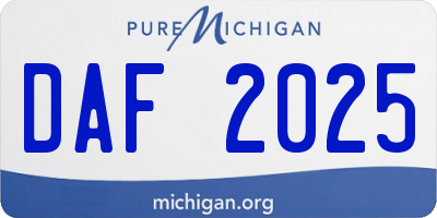 MI license plate DAF2025