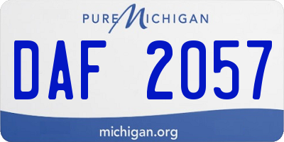 MI license plate DAF2057