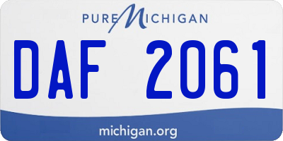 MI license plate DAF2061