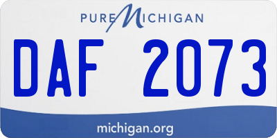 MI license plate DAF2073