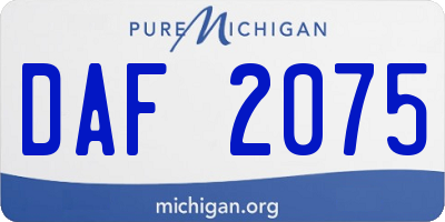 MI license plate DAF2075