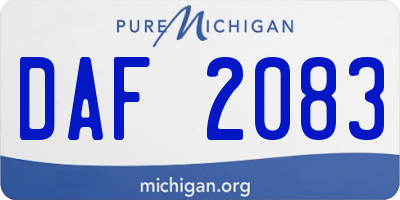 MI license plate DAF2083