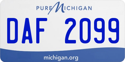 MI license plate DAF2099