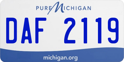 MI license plate DAF2119