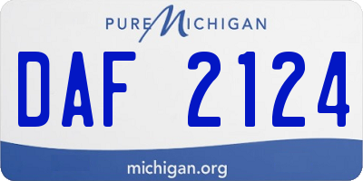 MI license plate DAF2124