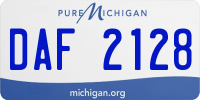 MI license plate DAF2128