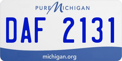 MI license plate DAF2131