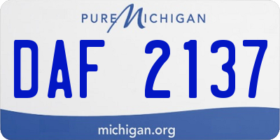 MI license plate DAF2137