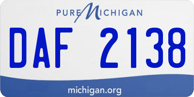 MI license plate DAF2138