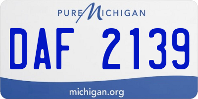 MI license plate DAF2139