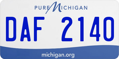 MI license plate DAF2140