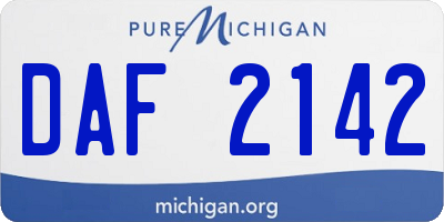 MI license plate DAF2142