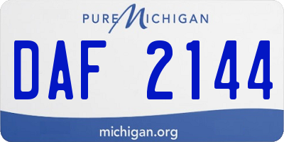MI license plate DAF2144