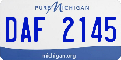 MI license plate DAF2145