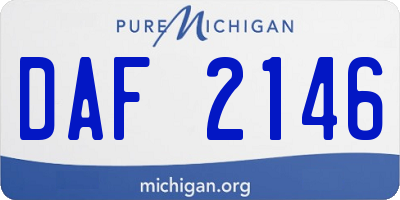 MI license plate DAF2146