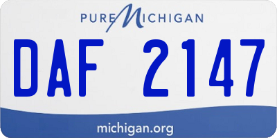 MI license plate DAF2147