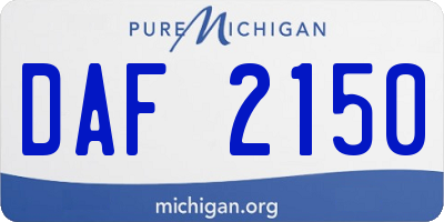 MI license plate DAF2150