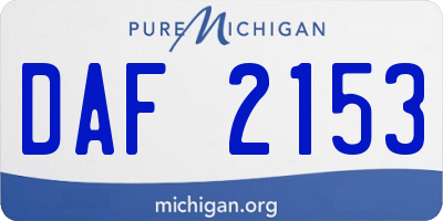 MI license plate DAF2153