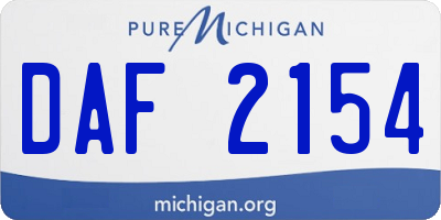 MI license plate DAF2154