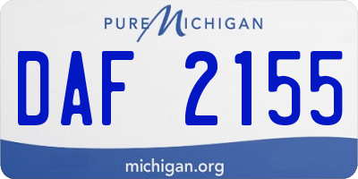 MI license plate DAF2155