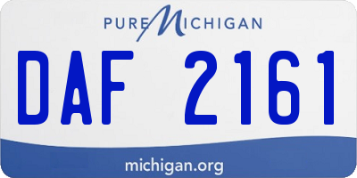MI license plate DAF2161