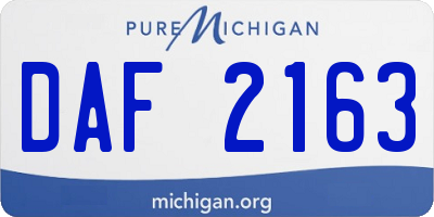 MI license plate DAF2163