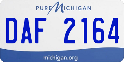 MI license plate DAF2164