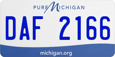 MI license plate DAF2166