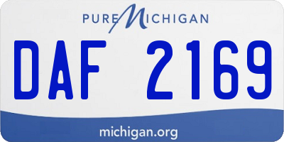 MI license plate DAF2169