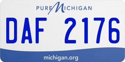 MI license plate DAF2176