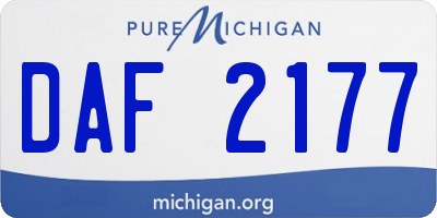 MI license plate DAF2177