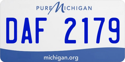 MI license plate DAF2179
