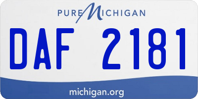 MI license plate DAF2181