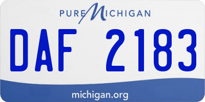MI license plate DAF2183