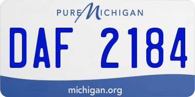 MI license plate DAF2184