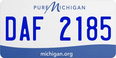 MI license plate DAF2185