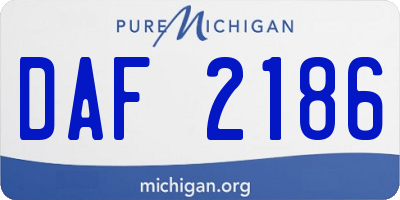 MI license plate DAF2186