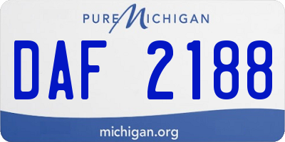 MI license plate DAF2188