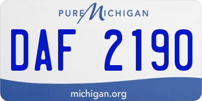 MI license plate DAF2190