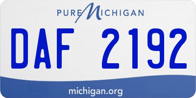 MI license plate DAF2192