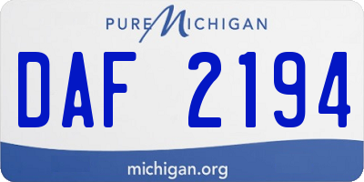 MI license plate DAF2194