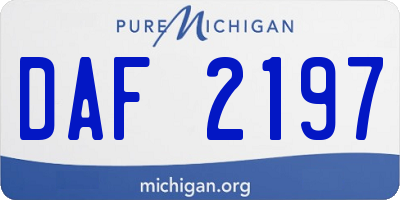 MI license plate DAF2197