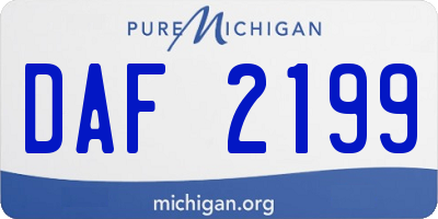 MI license plate DAF2199