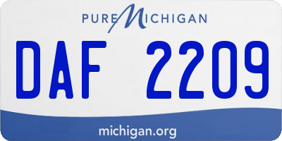 MI license plate DAF2209