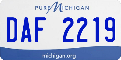 MI license plate DAF2219