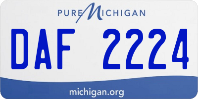 MI license plate DAF2224