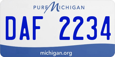 MI license plate DAF2234